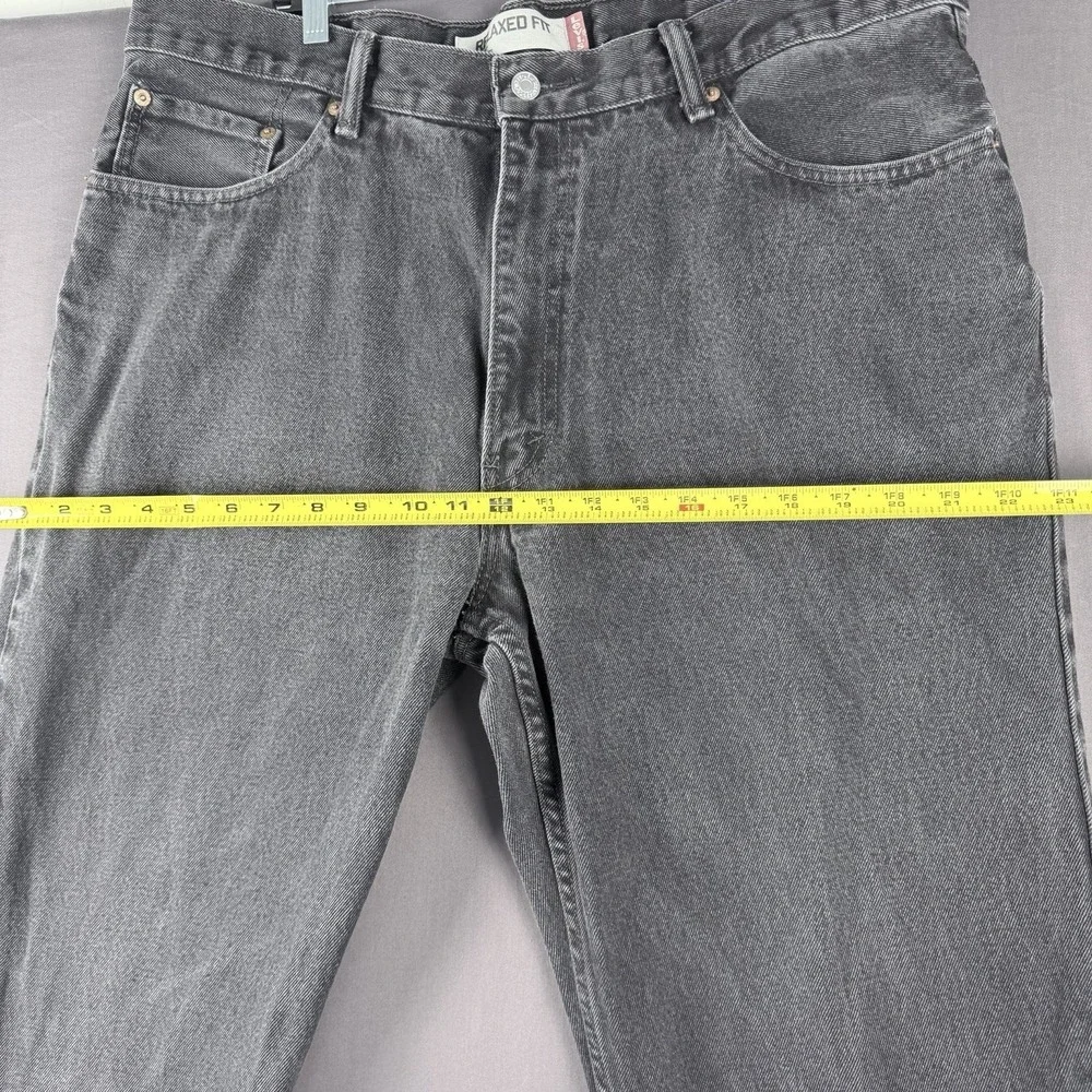 Levi's 550 Gray Denim Relaxed Fit Jeans, Medium Wash, Straight, 5-Pocket Design